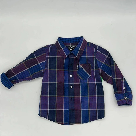 Ben Sherman Boys Button Up Plaid Shirt 2T - Picture 1 of 5